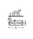 ETRIER 2 TROUS INOX A2