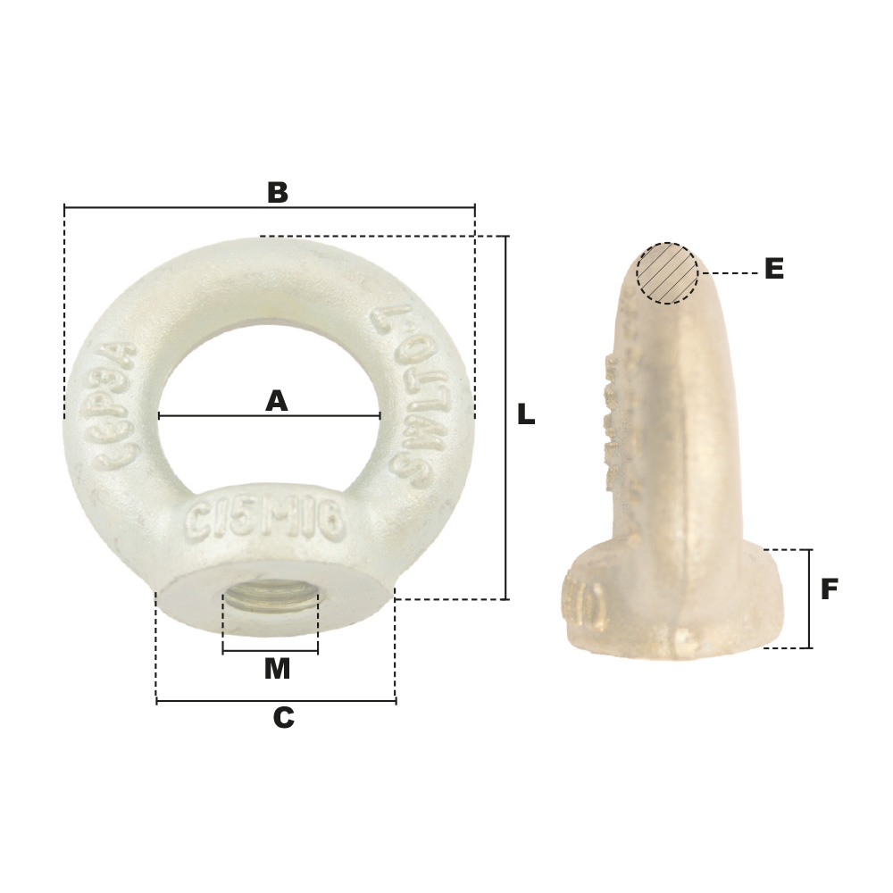 ANNEAU DE LEVAGE FEMELLE GALVA | DIN582
