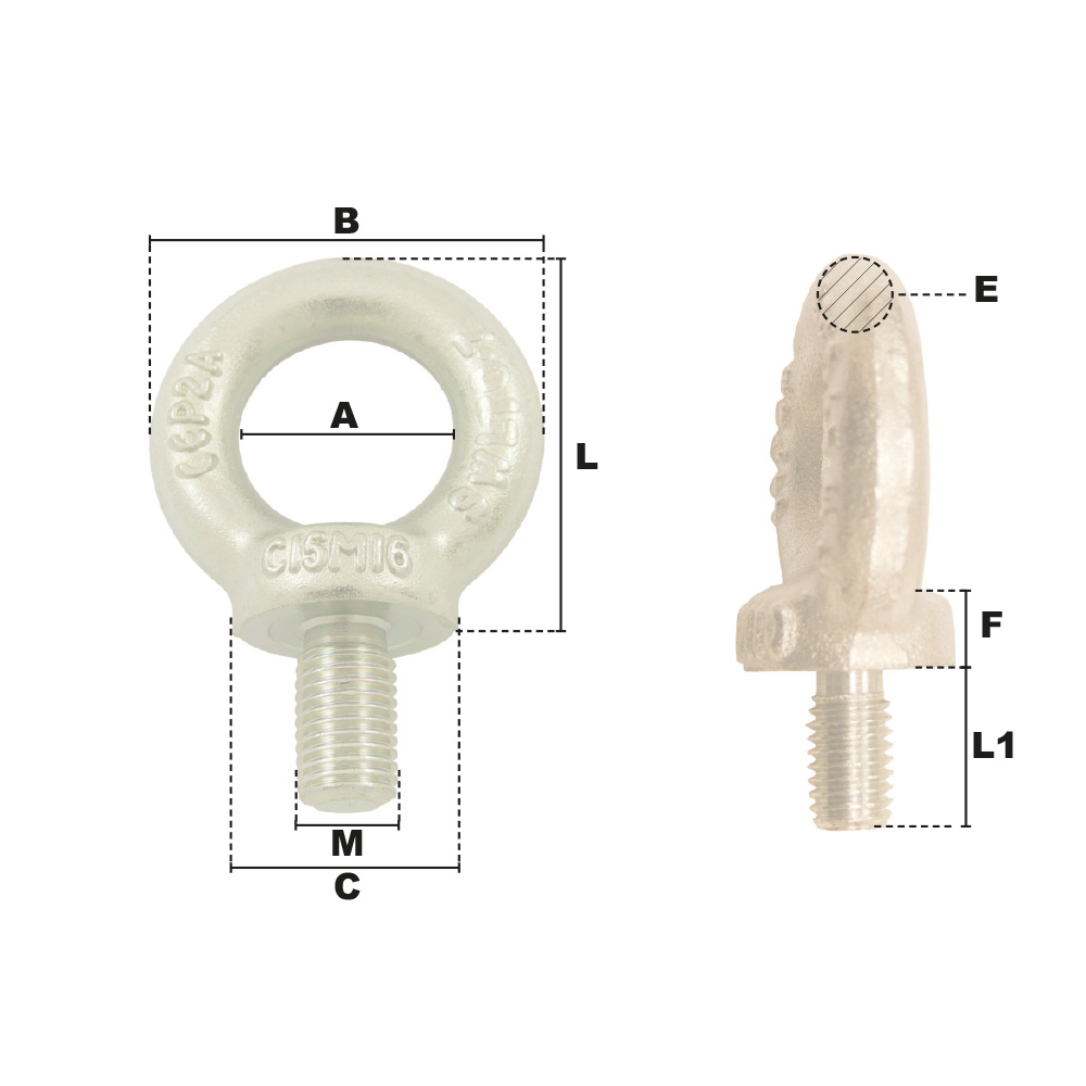 ANNEAU DE LEVAGE MALE GALVA | DIN580