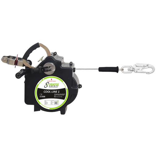 [KRFA6003318] LIGNE DE VIE TEMPORAIRE HORIZONTALE RETRACTABLE A CABLE POUR 2 UTILISATEURS - COOL LINE 1 - KRATOS | L: 18 m