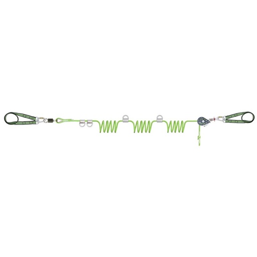 [KRFA6000704] LIGNE DE VIE TEMPORAIRE HORIZONTALE POUR 4 UTILISATEURS - CROSS LINE 2 - KRATOS | L: 5 à 45 m